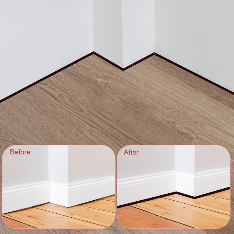 PAMISO 3/4 Inch Flexible Quarter Round Molding, 4.9Ft Trim Molding with Self Adhesive for Wall Tile Edge Floor Corner, Staircase Cabinet Tub (Black) - Image 4